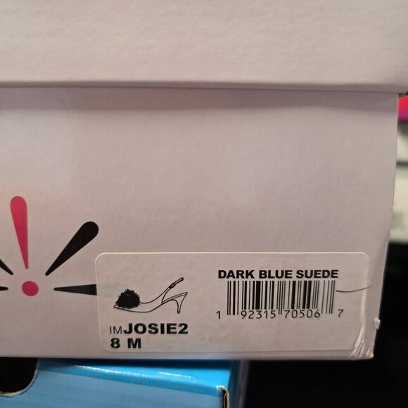 NIB ISAAC MIZRAHI‎ LIVE! JOSIE2 Dark Blue Suede Sling Back Kitten Heel Size 8M - Picture 5 of 7